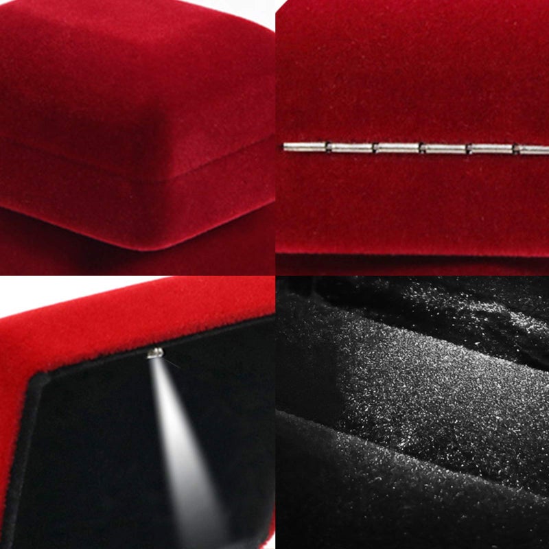 GBYAN Velvet Ring Box with LED Light Jewelry Display Gift Box for Proposal Engagement  Wedding - Image 5